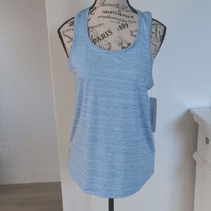 MARIKA | Women's Little Boy Blue Textured Stretch Jacquard Loose Fit Steph Tank